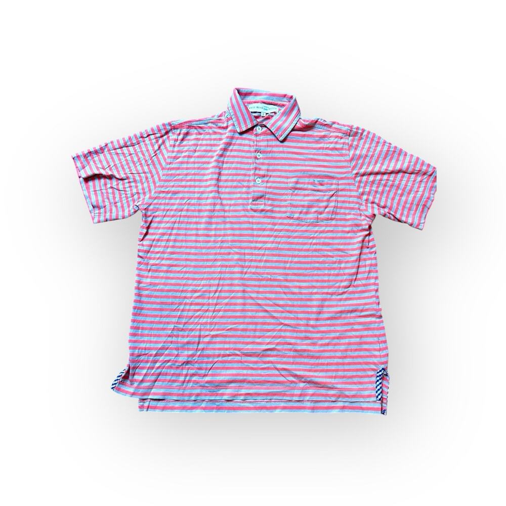 Bald Island Blues Albatross Polo - State Red / White Stripes Size S‎